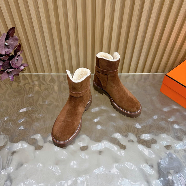 HM KELLY BOOT IN BRONZE BROWN SUEDE SILVER HARDWARE