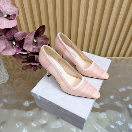 JIMMY CHOO 26S HIGH HEELS 85 MM IN LIGHT PINK MESH