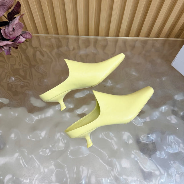 LOEWE 26S EMILY MULE 45MM IN LIGHT YELLOW CALFSKIN