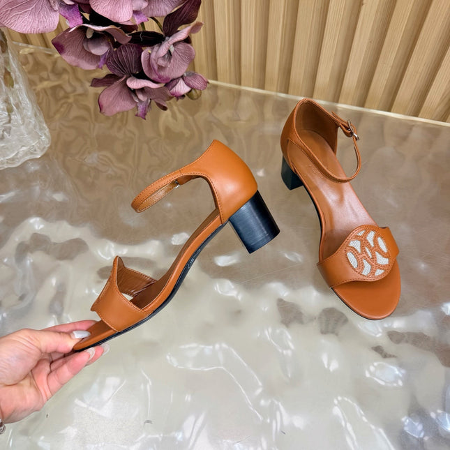 HM 26S MARQUISE SANDAL 45MM IN CARAMEL BROWN CALFSKIN