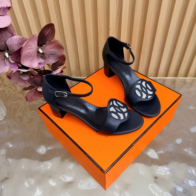 HM 26S MARQUISE SANDAL 45MM IN BLACK CALFSKIN