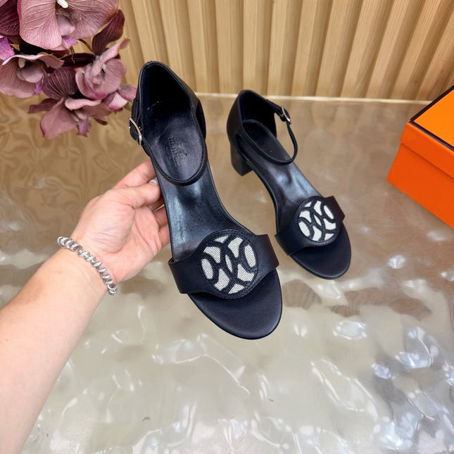HM 26S MARQUISE SANDAL 45MM IN BLACK CALFSKIN
