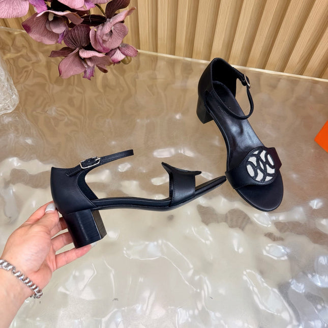 HM 26S MARQUISE SANDAL 45MM IN BLACK CALFSKIN