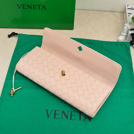 BV Long Clutch Andiamo 31 Pink Leather Ghw