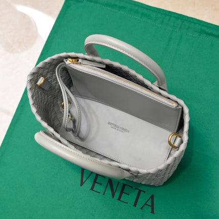 Mini Cabat 20cm Grey Lambskin Ghw