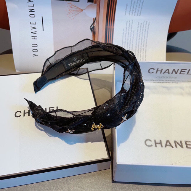 BLACK VOILE FABRIC HAIRBAND 417294