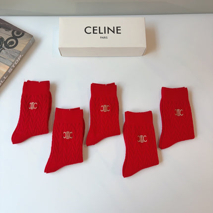 CELINE 26S CREW SOCKS 157932 (1 BOX)