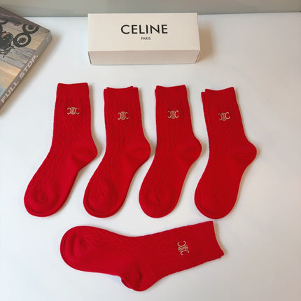 CELINE 26S CREW SOCKS 157932 (1 BOX)