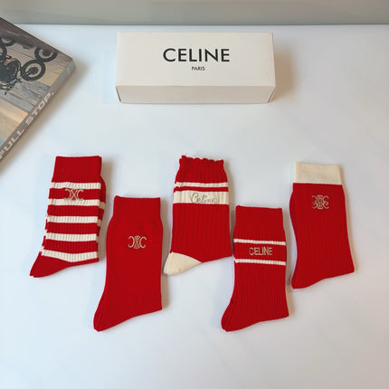 CELINE 26S CREW SOCKS 166961 (1 BOX)