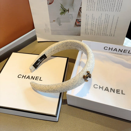 CHANEL 26S HEADBANDS IN IVORY TEXTURED FABRIC 505345
