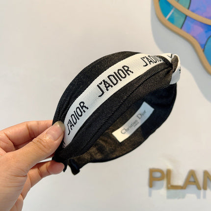 DIOR 26S HEADBAND IN BLACK AND WHITE FABRIC 512025