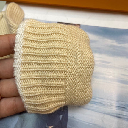 GLOVES IN WHEAT TAN MIX WHITE WOOL 458572