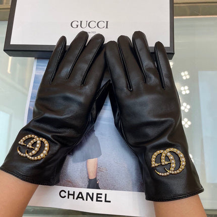 GLOVES IN BLACK LAMBSKIN AND FLEECE LINING 465050