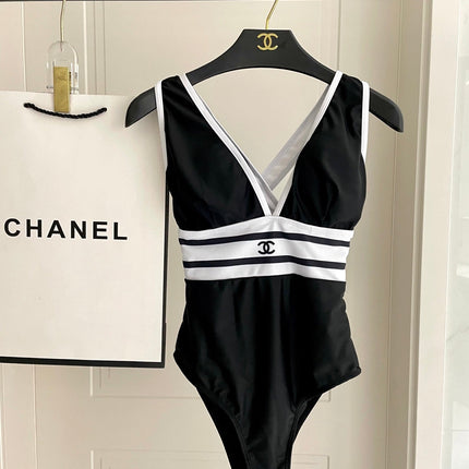 CC BIKINI SWIMSUIT SET BLACK WHITE 173343