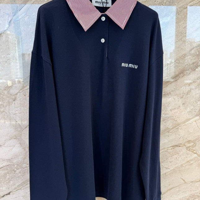 MIUMIU 26S LONG SLEEVE POLO SHIRT 876