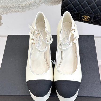 FLATFORM SANDAL 110 MM IN WHITE CALFSKIN