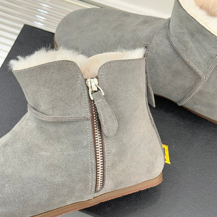 ALAIA 26S SNOW BOOTS IN GREY SUEDE AND WOOL