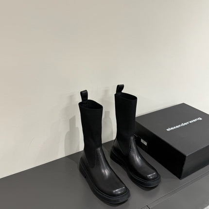 DETROIT SOCK BOOT IN BLACK CALFSKIN
