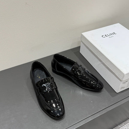TRIOMPHE LOAFERS IN BLACK PATENT CALFSKIN