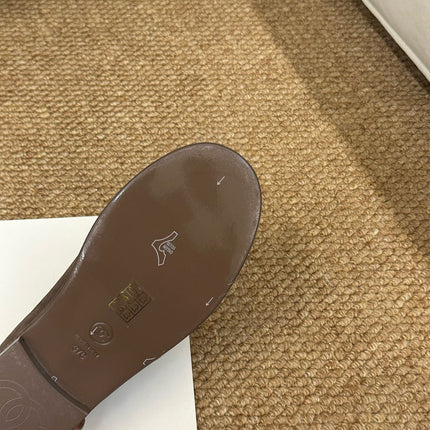 CHANEL 26S MARY JANE FLATS IN BROWN SUEDE CC LOGO