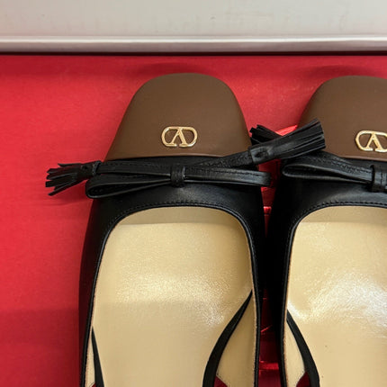VALENTINO 26S HIGH HEEL SLINGBACKS IN BROWN AND BLACK CALFSKIN