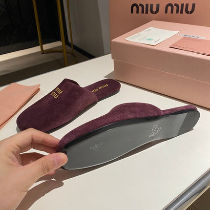 MULES SLIPPERS RETRO REBECCA PURPLE SUEDE