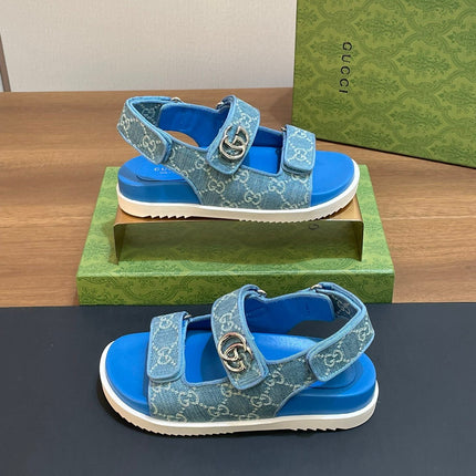 GG  SANDAL WITH DOUBLE G SKY CARO LAMBSKIN