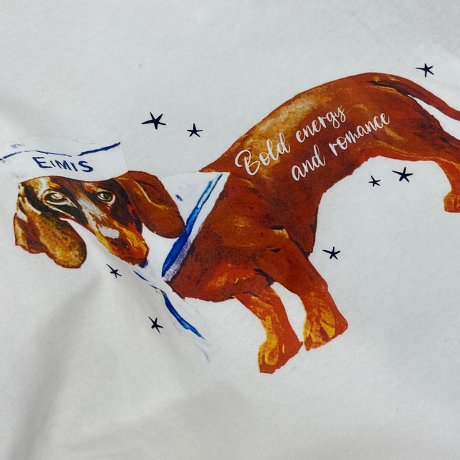 DACHSHUND PRINT T SHIRT 25S IN COTTON 266126