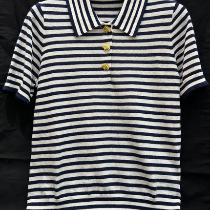 STRIPED KNIT SWEATER 25S IN COTTON 266075