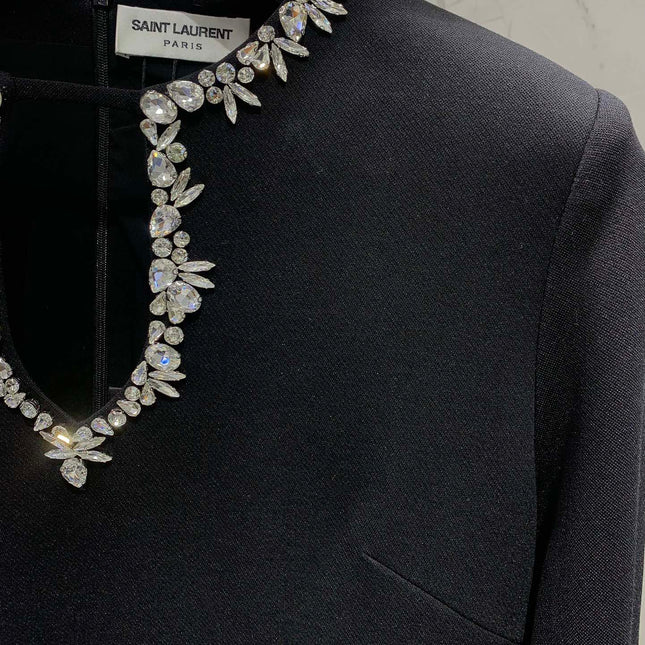 YSL 25S DIAMOND-EMBELLISHED LONG DRESS STYLE 186