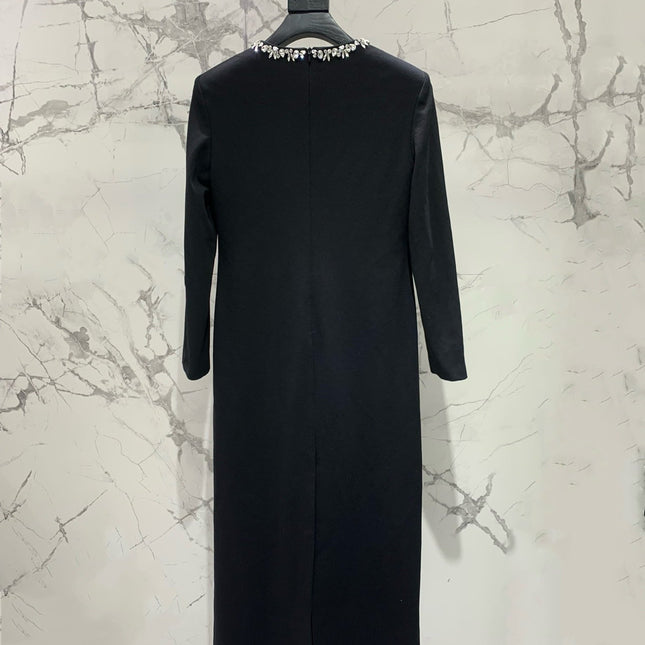 YSL 25S DIAMOND-EMBELLISHED LONG DRESS STYLE 186