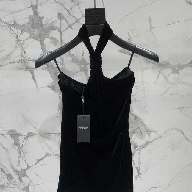 YSL 25S VELVET HALTER TOP STYLE 129