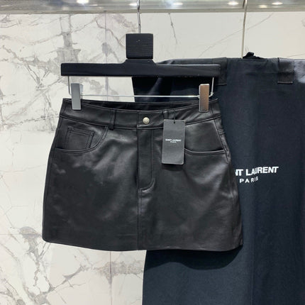 YSL 25S LEATHER MINI SKIRT STYLE 225
