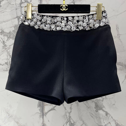 CHANEL 26S BEADED BODYCON SHORTS STYLE 1113