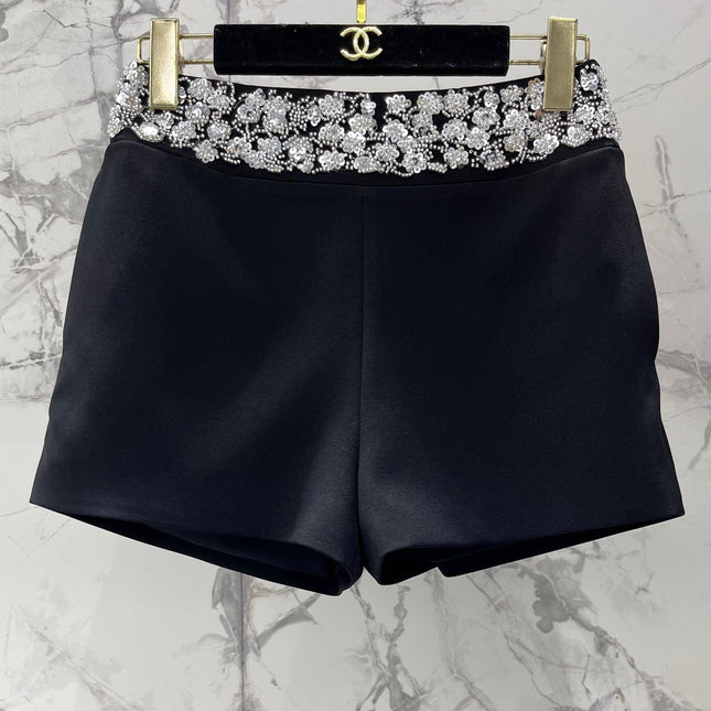 CHANEL 26S BEADED BODYCON SHORTS STYLE 1113