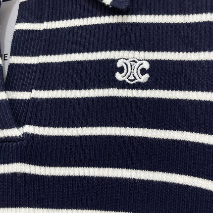CELINE 26S STRIPED SHORT-SLEEVE POLO SHIRT 489