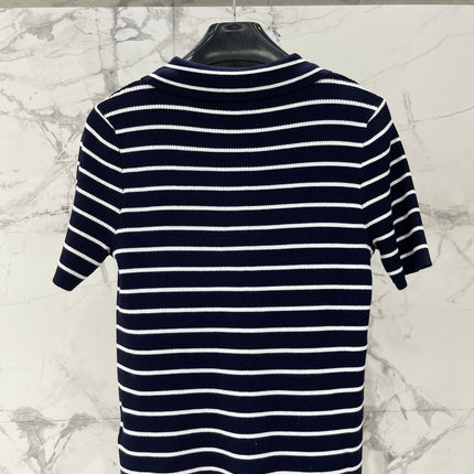 CELINE 26S STRIPED SHORT-SLEEVE POLO SHIRT 489