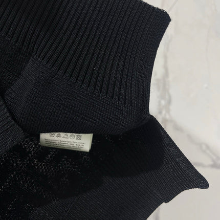 FENDI 26S SHORT-SLEEVE KNIT POLO TOP 419
