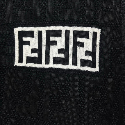 FENDI 26S SHORT-SLEEVE KNIT POLO TOP 419