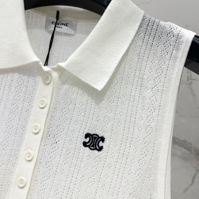 CELINE 26S KNIT POLO TANK TOP 298