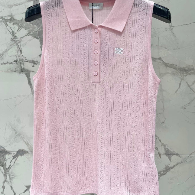 CELINE 26S SLEEVELESS POLO SHIRT 473