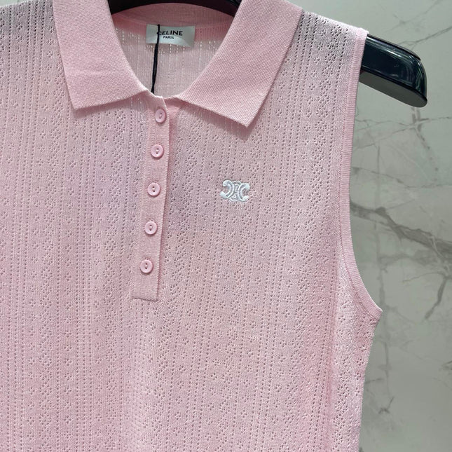 CELINE 26S SLEEVELESS POLO SHIRT 473