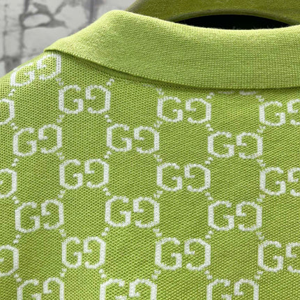 GUCCI 26S SHORT-SLEEVE KNIT POLO SHIRT 471