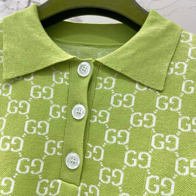 GUCCI 26S SHORT-SLEEVE KNIT POLO SHIRT 471