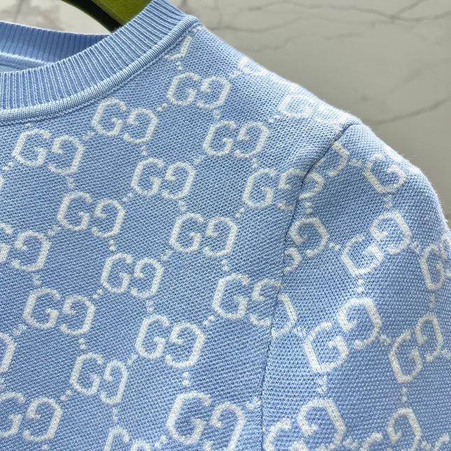 GUCCI 26S SHORT-SLEEVE CREWNECK KNIT T-SHIRT 470