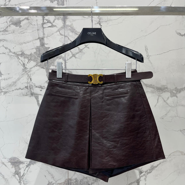 CELINE 26S LEATHER SHORTS 423