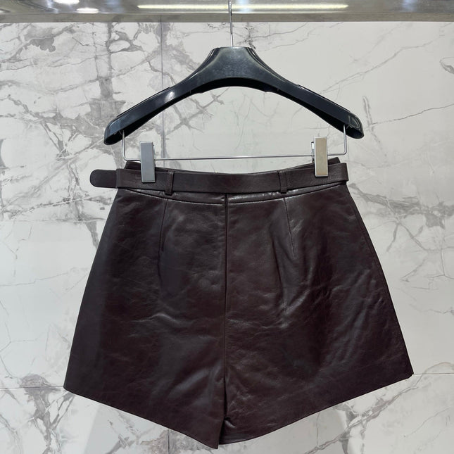 CELINE 26S LEATHER SHORTS 423