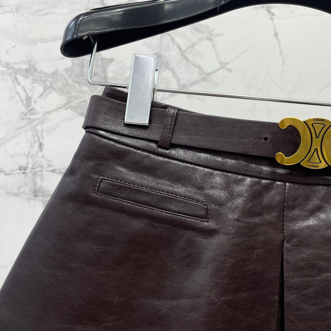 CELINE 26S LEATHER SHORTS 423