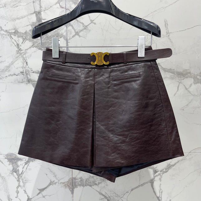 CELINE 26S LEATHER SHORTS 423