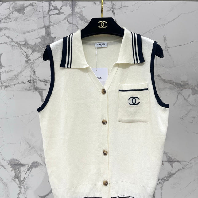 CHANEL 26S SLEEVELESS KNIT TOP 1417